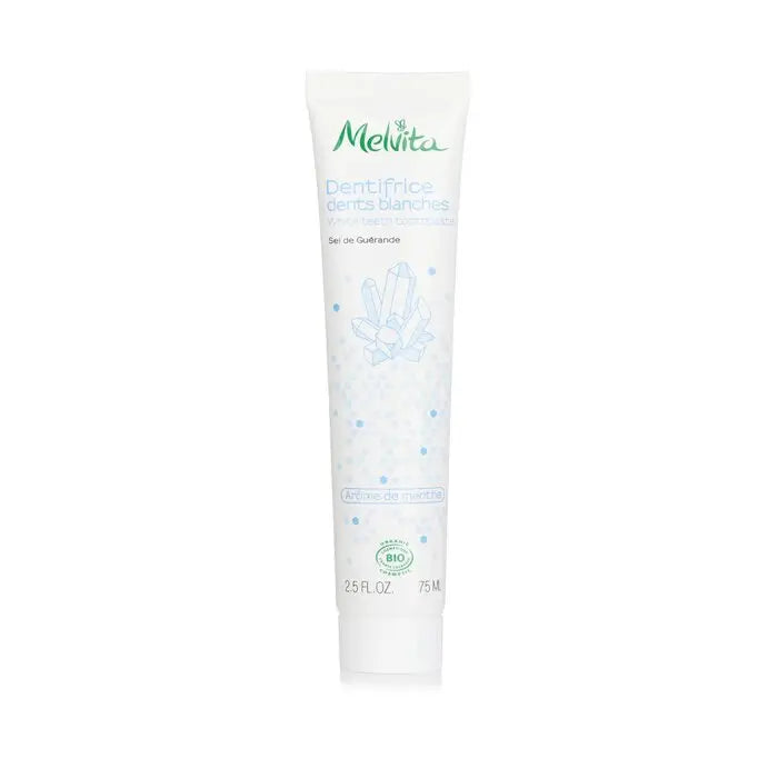 White Teeth Toothpaste tube with light blue design on a white background