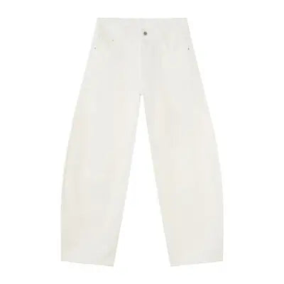 Pair of baggy white Wide Leg Jeans with Pockets displayed for sale