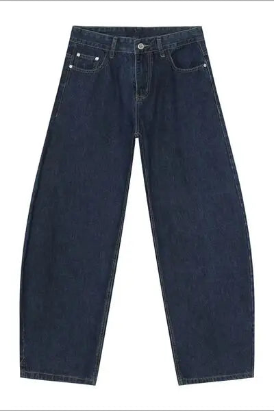 Dark wash wide-leg denim jeans with pockets from Wide Leg Jeans with Pockets