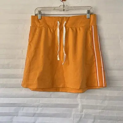 Wild Fable orange retro tennis skirt with white side stripes and high waist