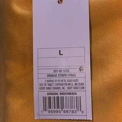 Garment tag for Wild Fable orange retro tennis skirt size large high waist