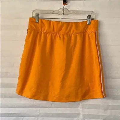Wild Fable retro tennis skirt in orange with white side stripe, high waist athletic style