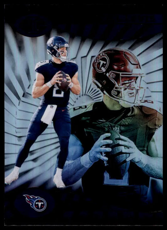 Football trading card featuring Will Levis from Panini Illusions 2024 Tennessee Titans postseason