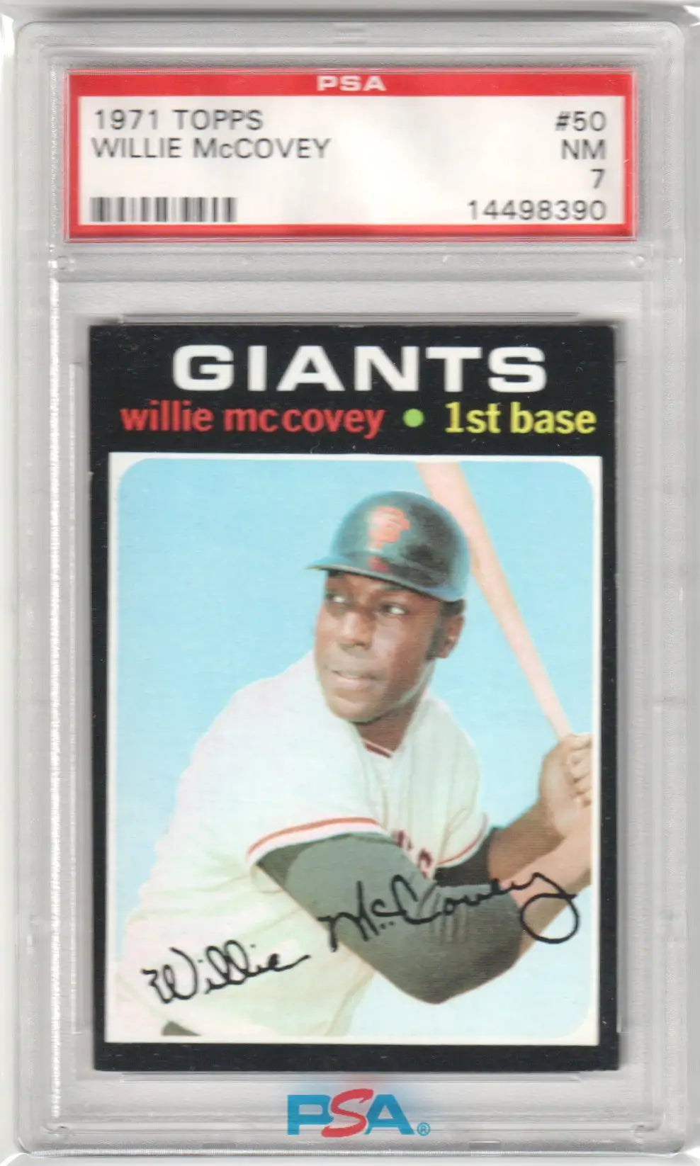 Graded Willie McCovey 1971 Topps baseball card from Columbia Hobby in the Pacific Northwest