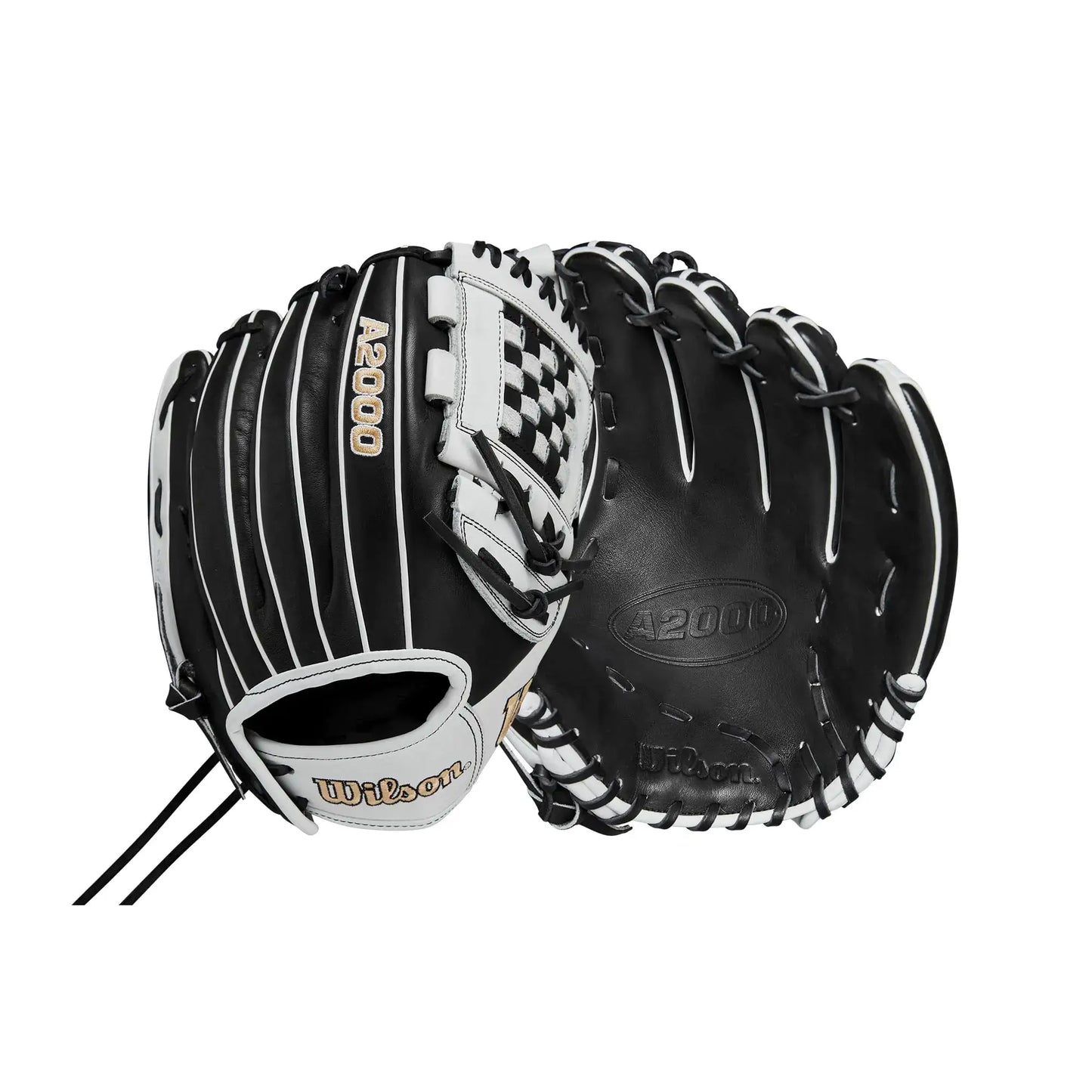 Black and white Wilson 2024 A2000 P12 12-inch Pitcher’s Fastpitch Glove for Left Hand Throw
