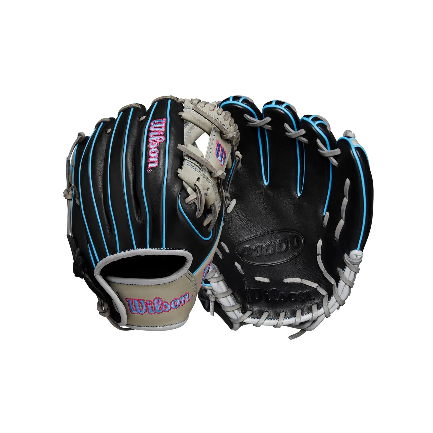 Black and gray grain leather Wilson Fall 2024 A1000® DP15 infield baseball glove
