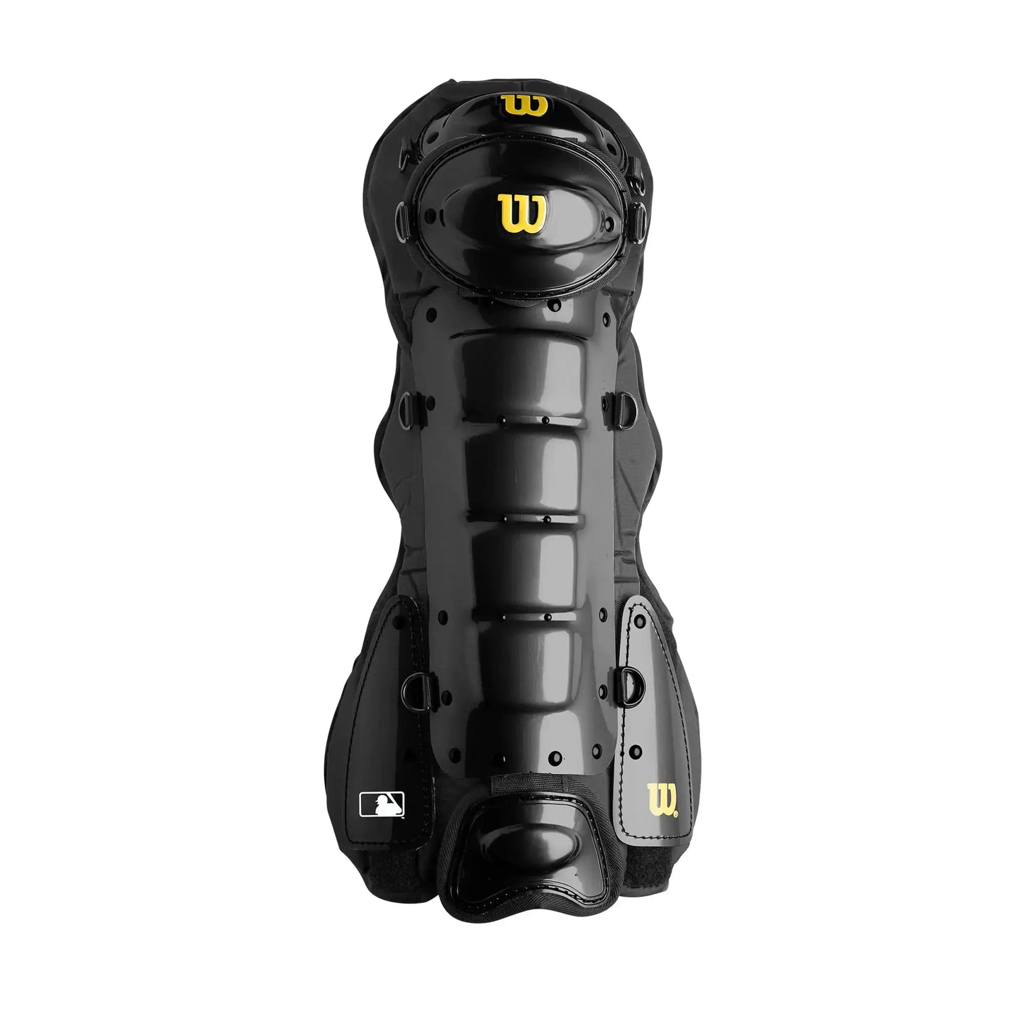 Black Wilson Pro Gold 2 leg guards for baseball, large/x-large size