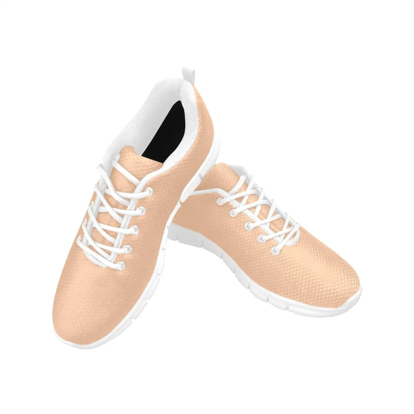 Womens sneakers in deep peach pink sports shoes with white laces and soles