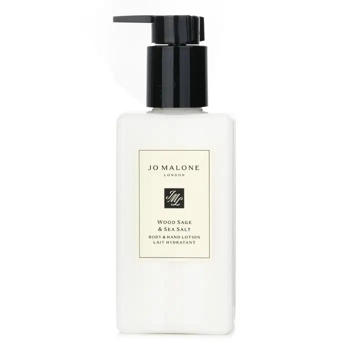White pump bottle of Jo Malone Wood Sage & Sea Salt hand lotion 250ml