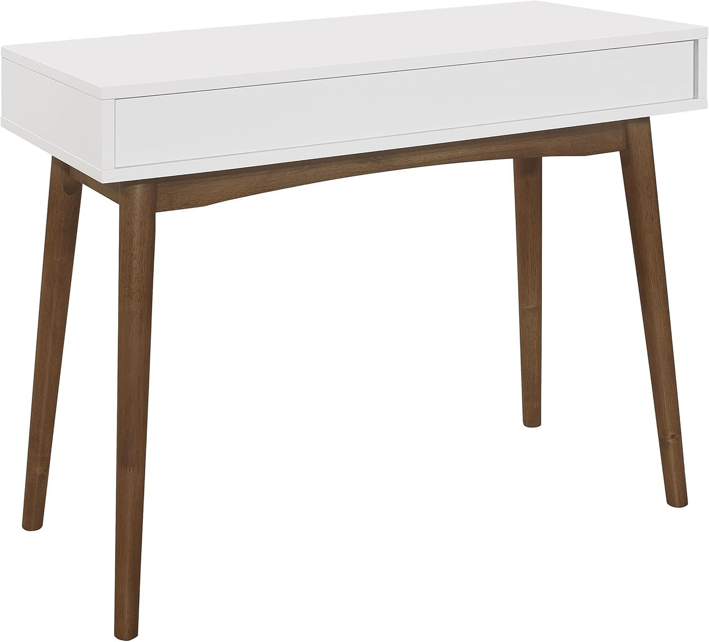 Wood Writing Desk with Drawer Spacious Top and Storage-4