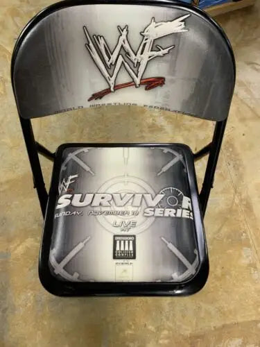 WWF folding chair from WWE Survivor Series Ringside VIP Event in Greensboro Coliseum