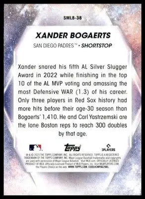 Baseball trading card of Xander Bogaerts from San Diego Padres 2023 Topps Stars of MLB
