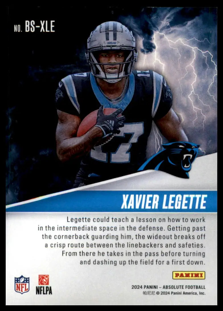 Xavier Legette football card from 2024 Panini Absolute By Storm series