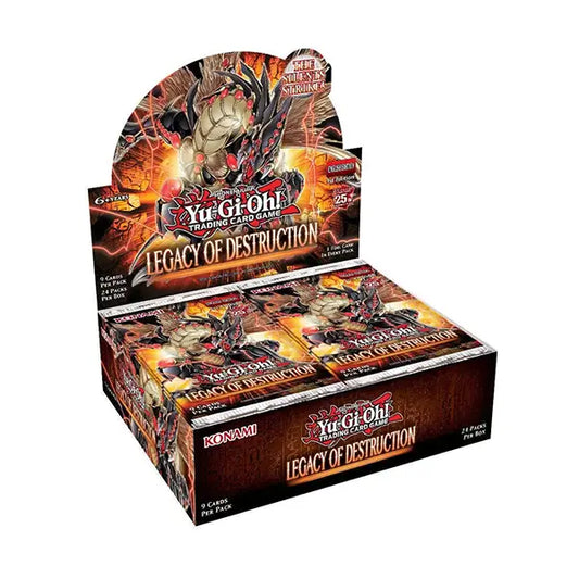 Display box of Yu-Gi-Oh! Legacy of Destruction trading cards booster packs