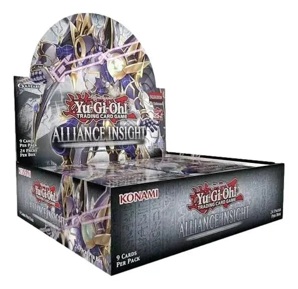 Yu-Gi-Oh Alliance Insight booster box showcasing quarter century secret cards