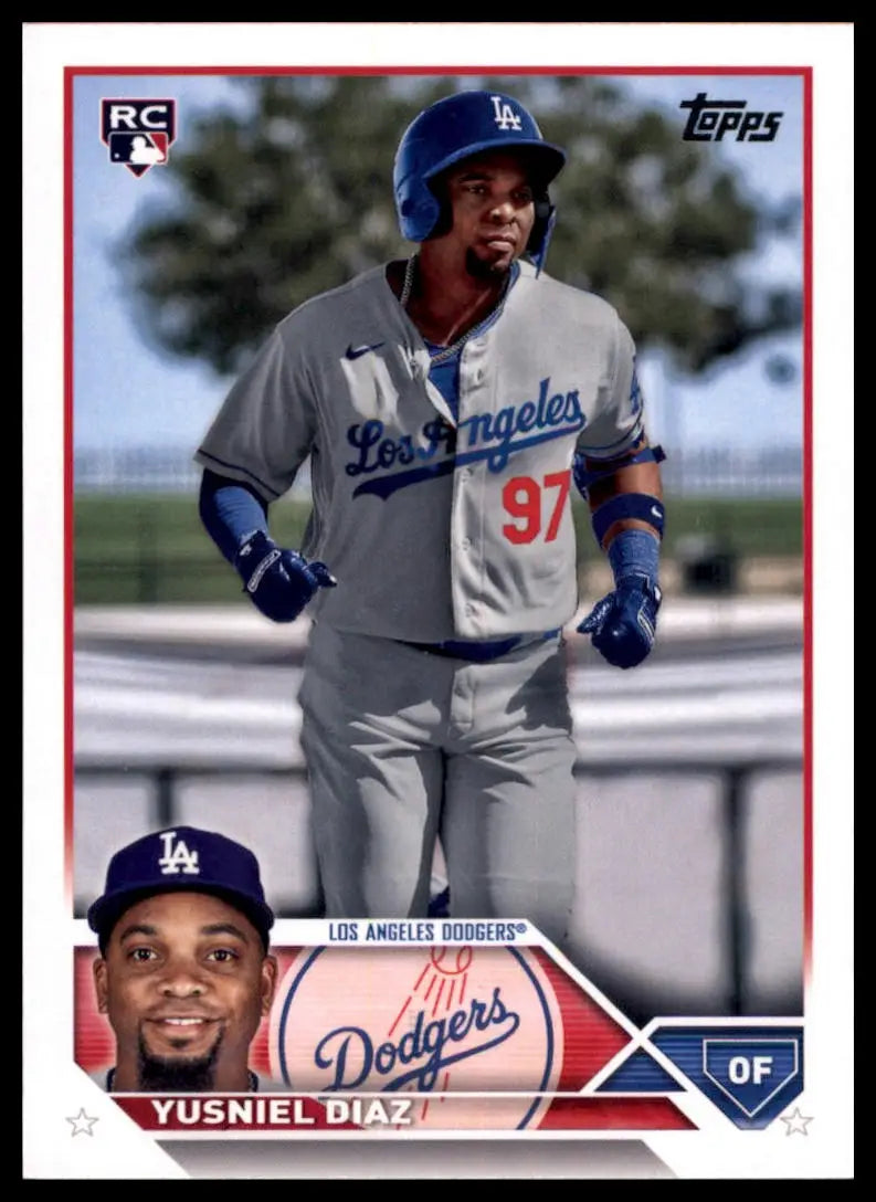 Yusniel Diaz baseball card from 2023 Topps Rookie Series for Los Angeles Dodgers