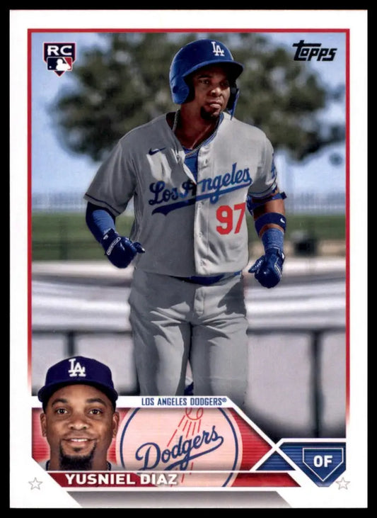 Yusniel Diaz baseball card from 2023 Topps Rookie Series for Los Angeles Dodgers