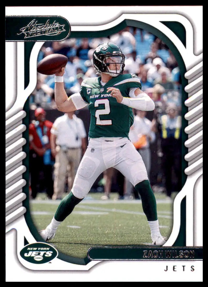 Zach Wilson football card from Panini Absolute 2022 Panini Absolute Retail series