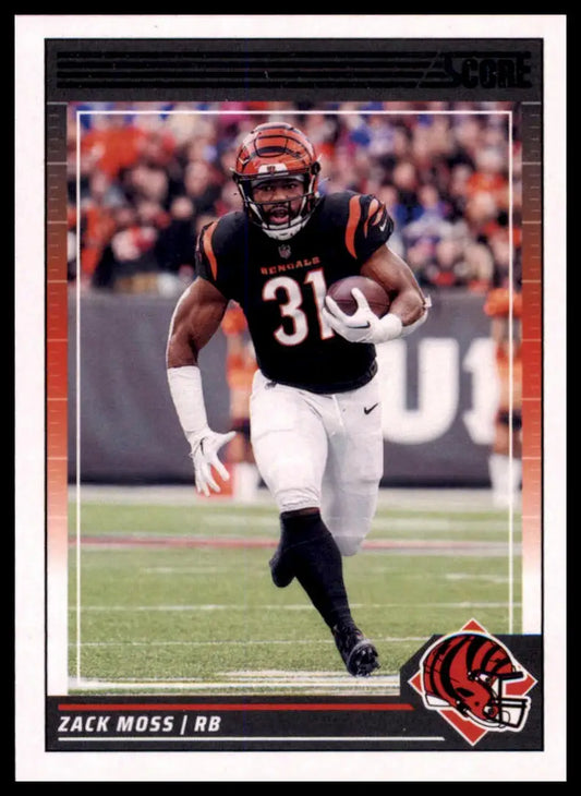 Zack Moss football trading card 2024 Score Cincinnati Bengals number 31