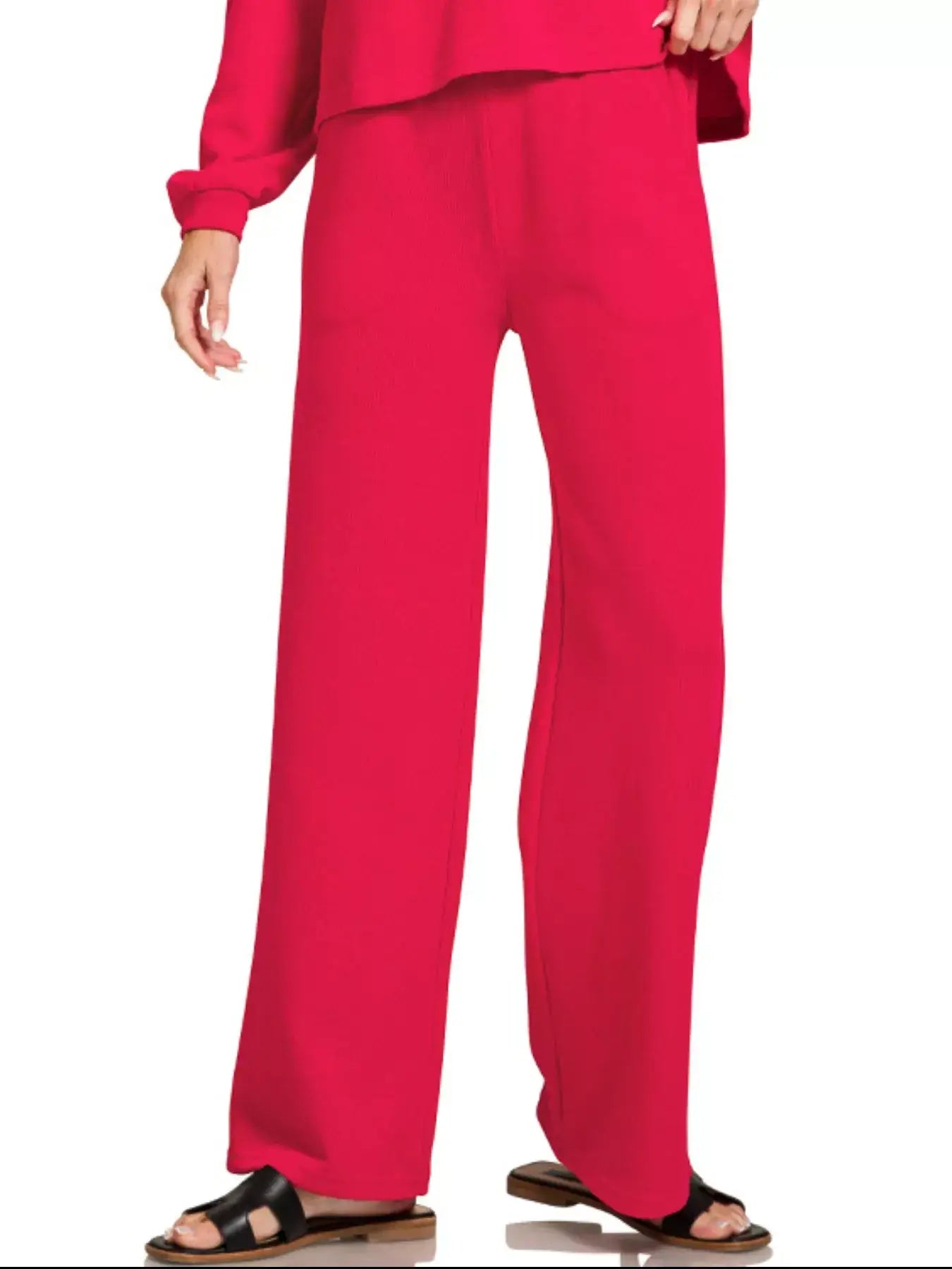 Zenana French Rib Pullover and Pants Set - Rib Pullover and Pants Set