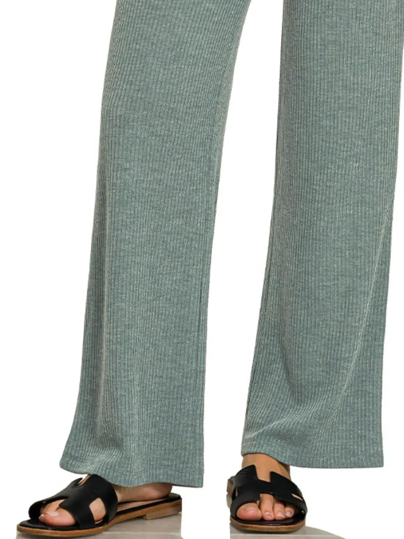 Zenana Ribbed Drawstring Lounge Pants - Lounge Pants