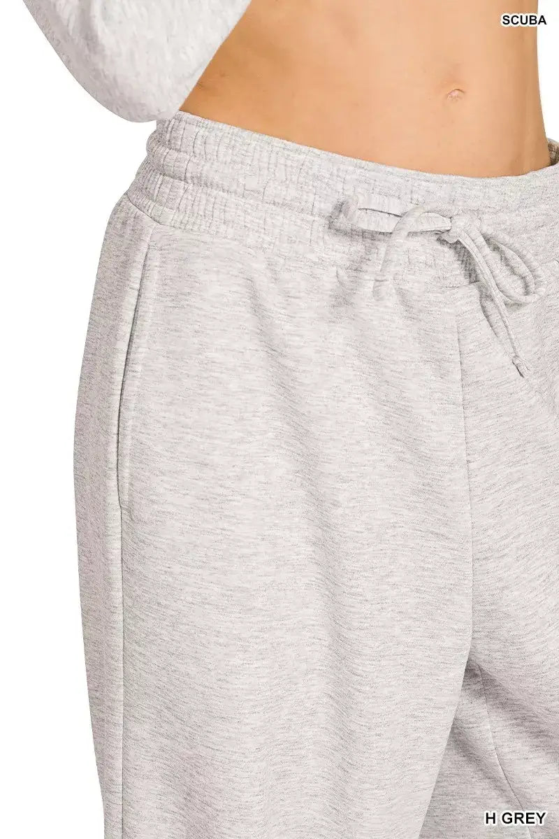 Zenana Scuba Crewneck Pullover and Pants Set