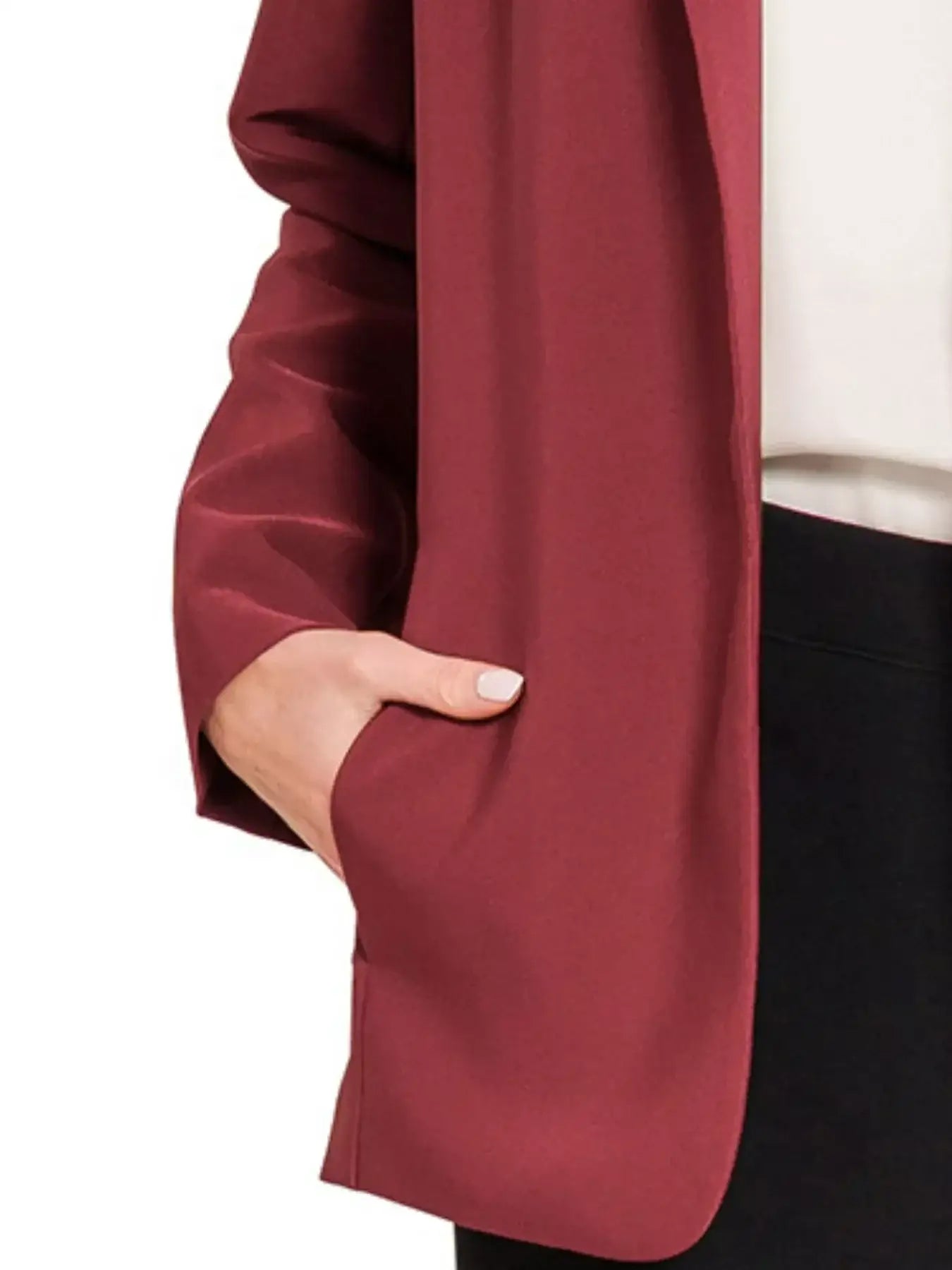 Zenana Woven Long Sleeve Blazer With Lining - Blazer With Lining