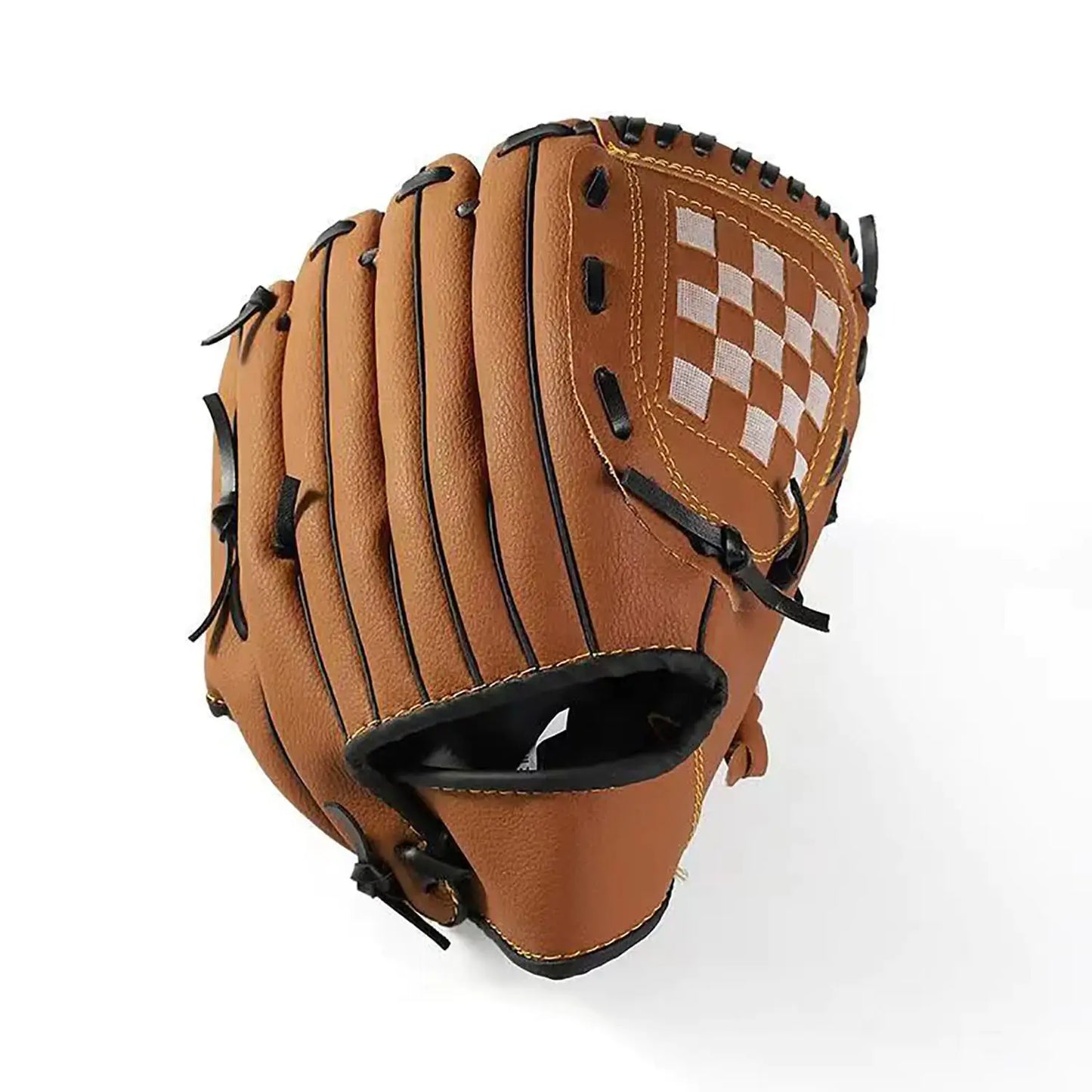 Brown leather baseball gloves for youth and adults, perfect for outdoor training