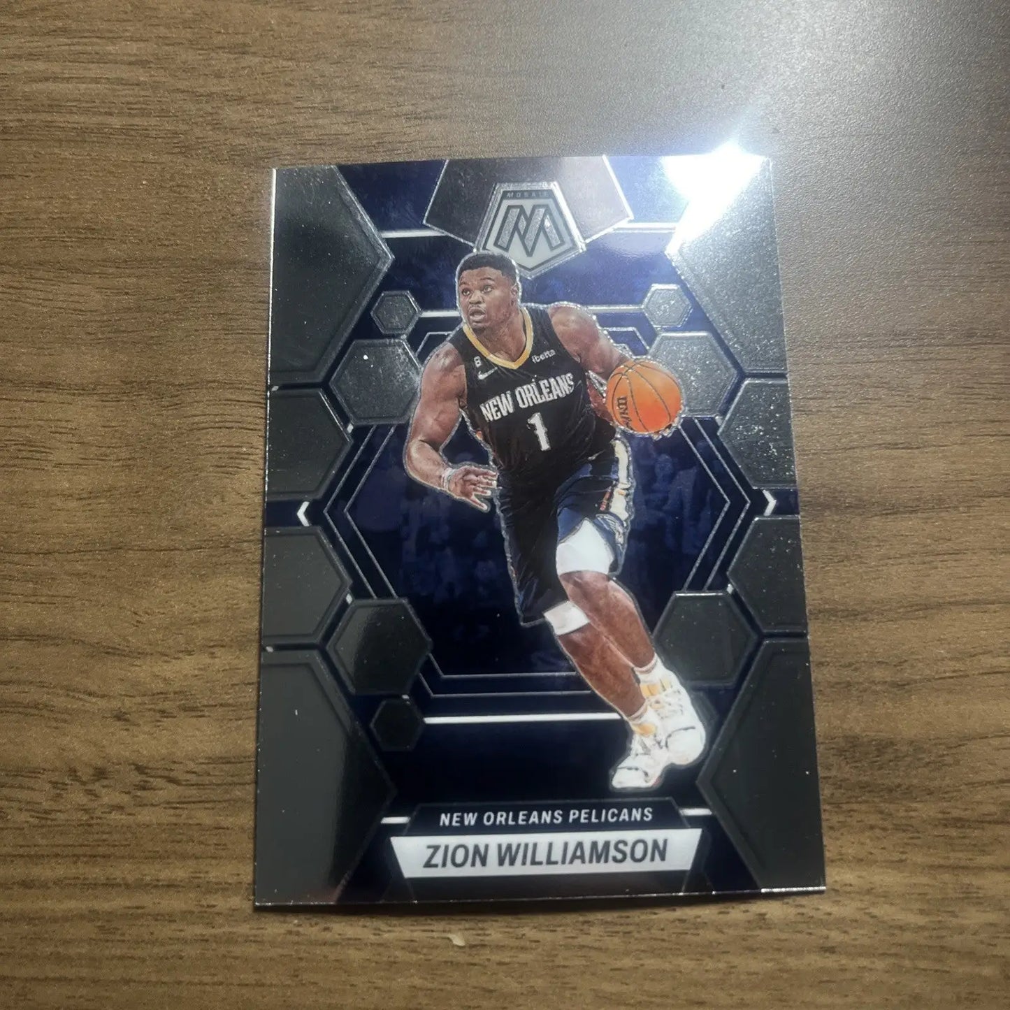 Zion Williamson 2022-23 Panini Mosaic #120 trading card from New Orleans Pelicans
