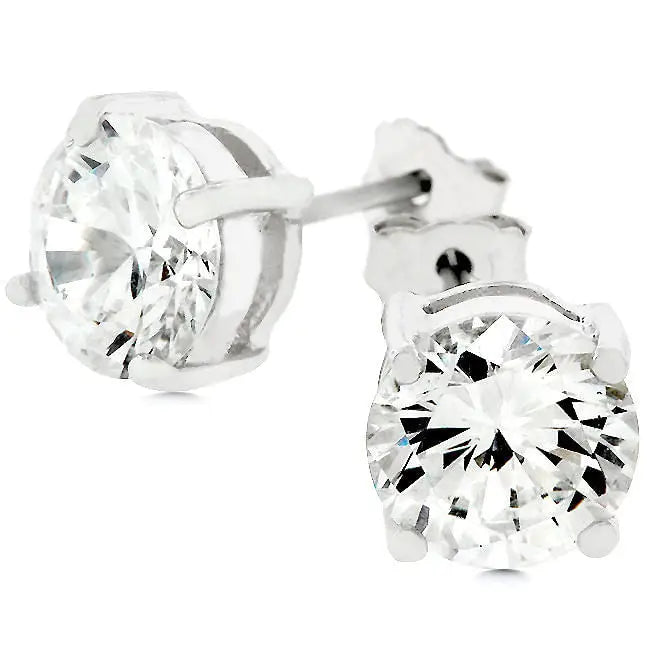 4mm diamond stud earrings in white gold.