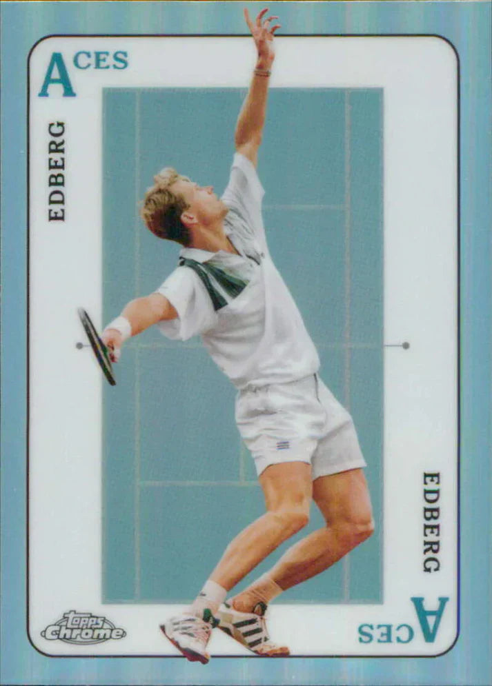 Tennis player serving in white shorts and shirt on a tennis court.