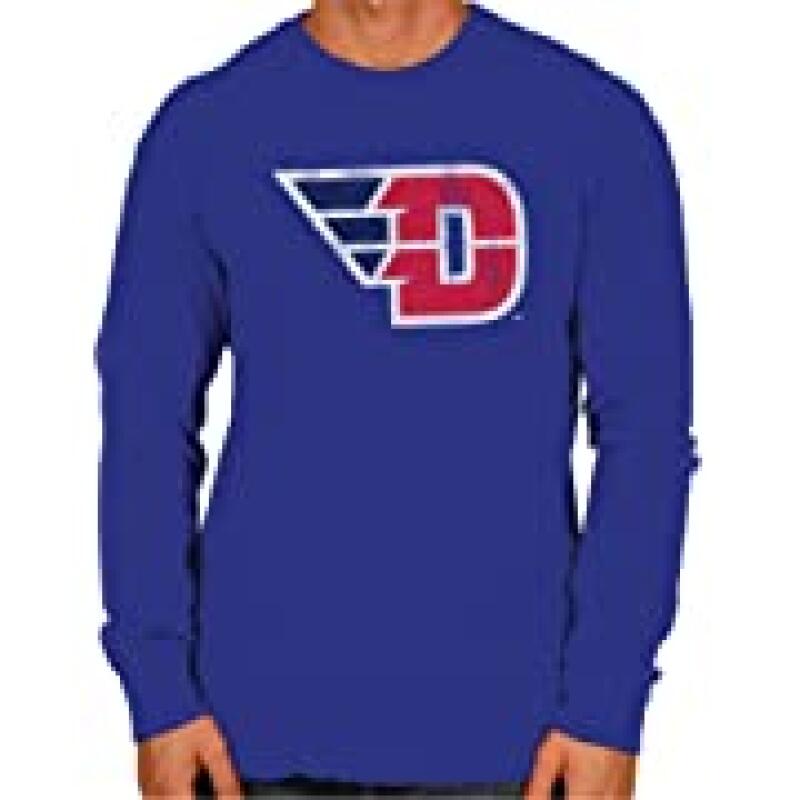 Original Retro Brand NCAA Mens Mens L/S Sleeve Tee Size S Royal Blue Dayton Flyers