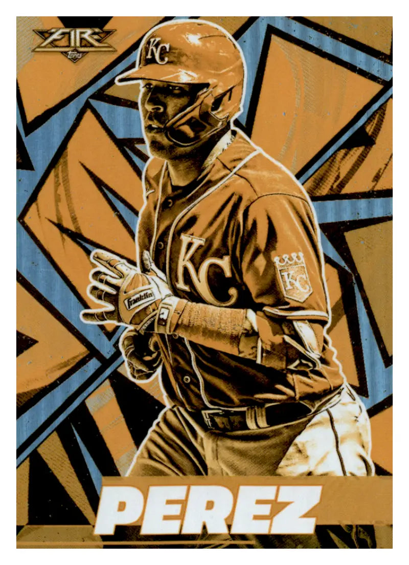 2021 Topps Fire Gold Minted #158 Salvador Perez NM-MT
