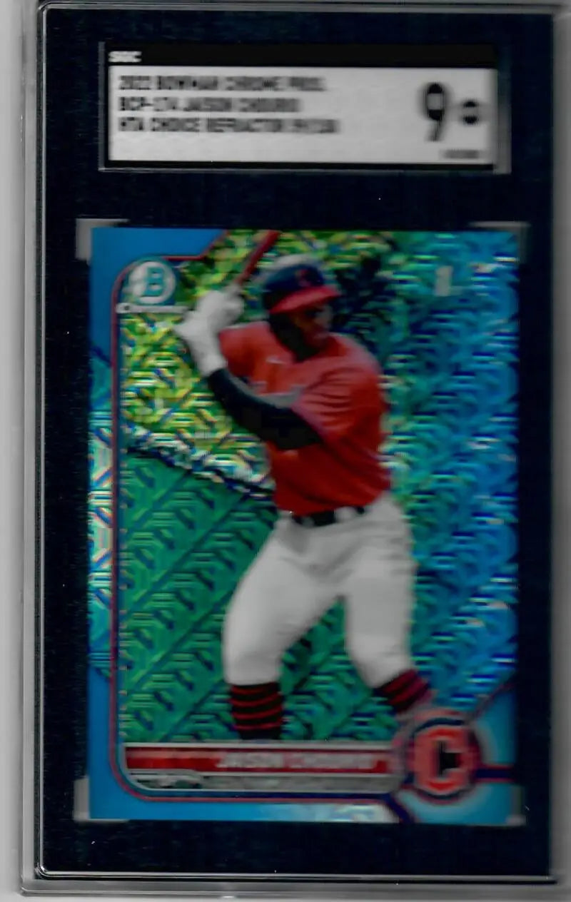 2022 Bowman Chrome Mega Box Mojo Refractor Blue #BCP-174 Jaison Chourio MINT 059/150 SGC 9 Guardians
