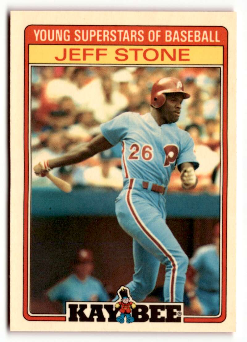 1986 Topps Kay-Bee Young Superstars of Baseball #30 Jeff Stone NrMt-Mt 