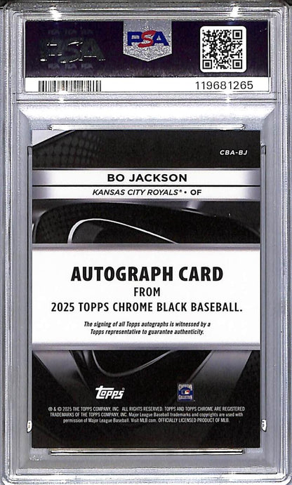 2025 Topps Chrome Black #CBA-BJ Bo Jackson PSA 9 MINT Auto Kansas City Royals  Image 2