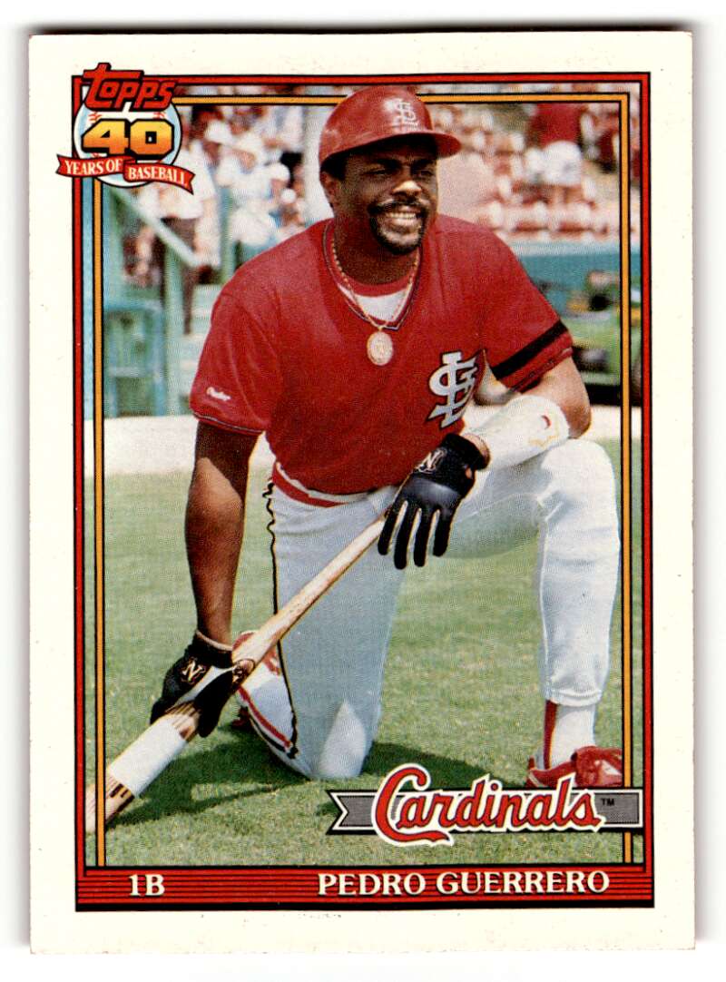 1991 Topps #20 Pedro Guerrero    St. Louis Cardinals Baseball Cards 