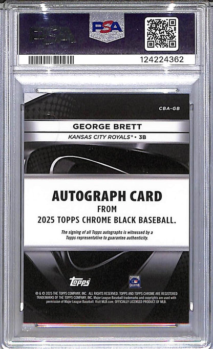 2025 Topps Chrome Black Orange #CBA-GB George Brett PSA 9 MINT Auto 17/25 Kansas City Royals  Image 2