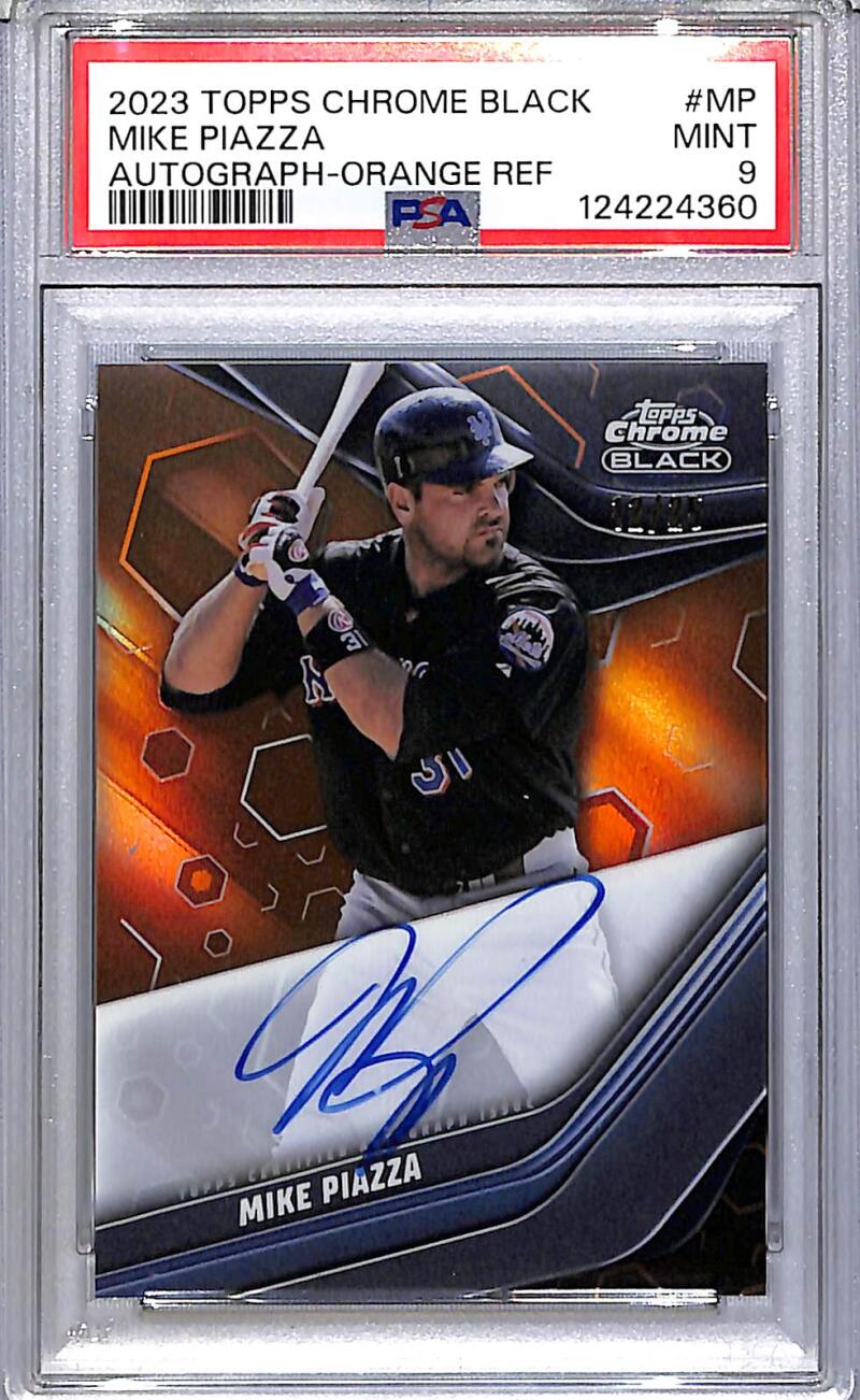 2023 Topps Chrome Black Orange #CBA-MP Mike Piazza PSA 9 MINT Auto 12/25 New York Mets  Image 1