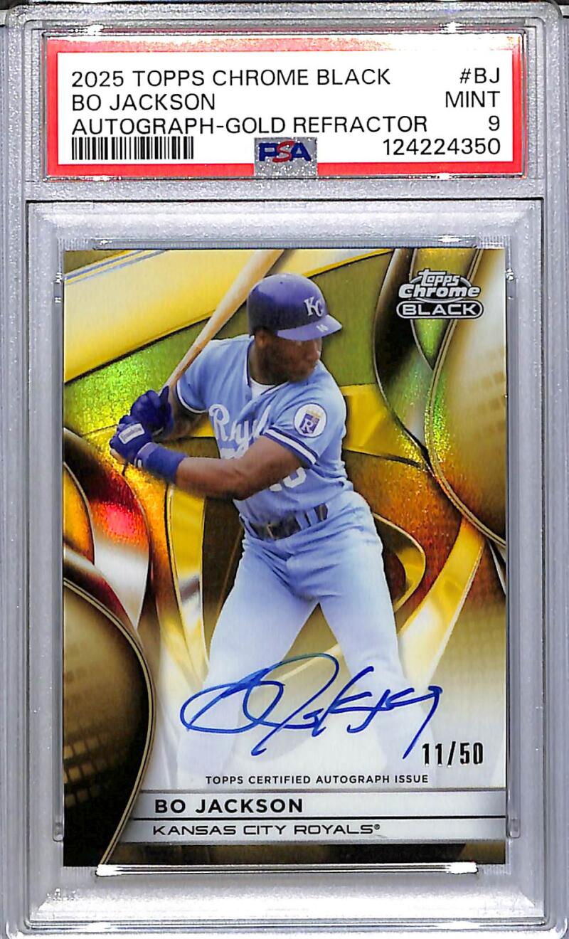 2025 Topps Chrome Black Gold #CBA-BJ Bo Jackson PSA 9 MINT Auto 11/50 Kansas City Royals  Image 1