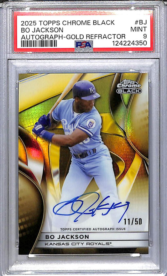 2025 Topps Chrome Black Gold #CBA-BJ Bo Jackson PSA 9 MINT Auto 11/50 Kansas City Royals  Image 1