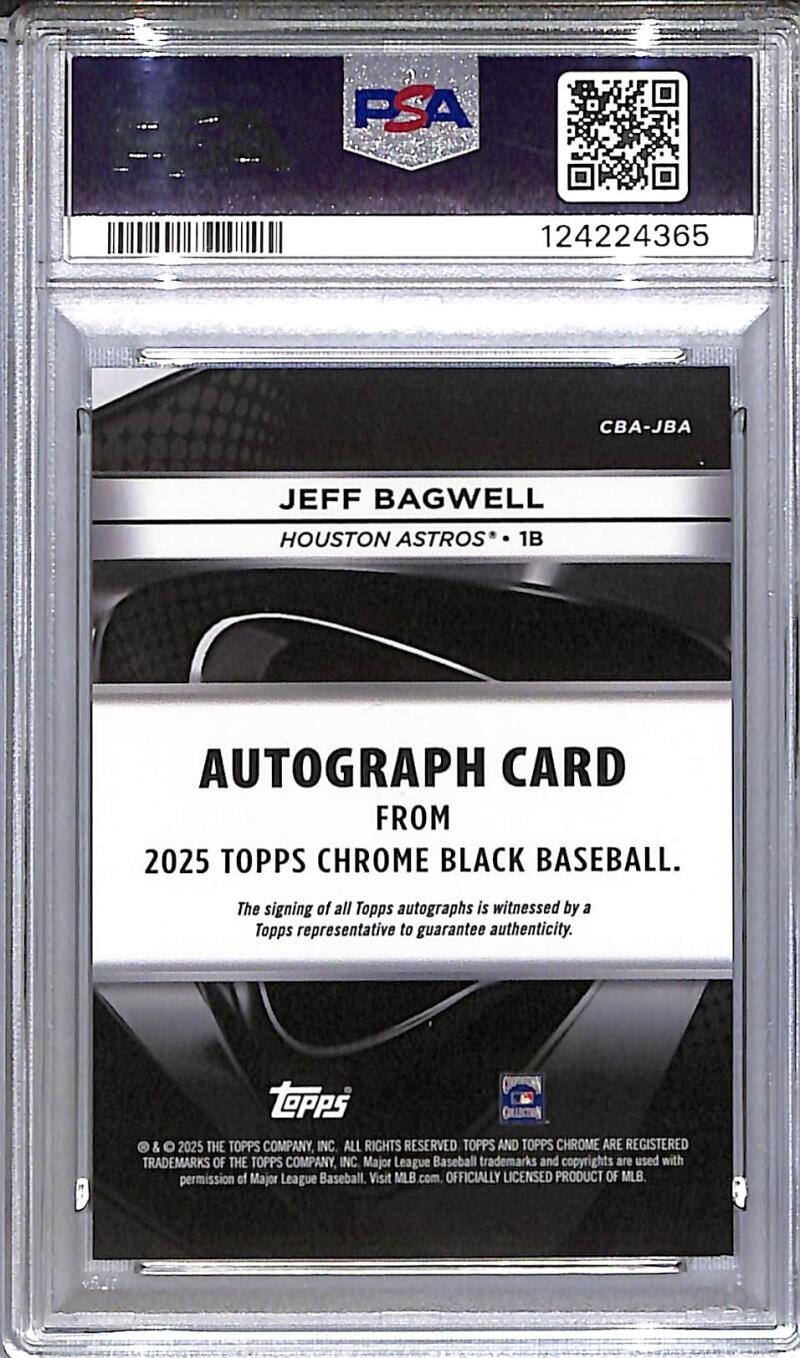 2025 Topps Chrome Black Gold Mini Diamond #CBA-JBA Jeff Bagwell PSA 9 MINT Auto 11/50 Houston Astros  Image 2