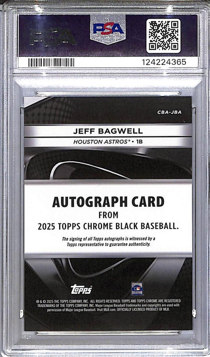 2025 Topps Chrome Black Gold Mini Diamond #CBA-JBA Jeff Bagwell PSA 9 MINT Auto 11/50 Houston Astros  Image 2