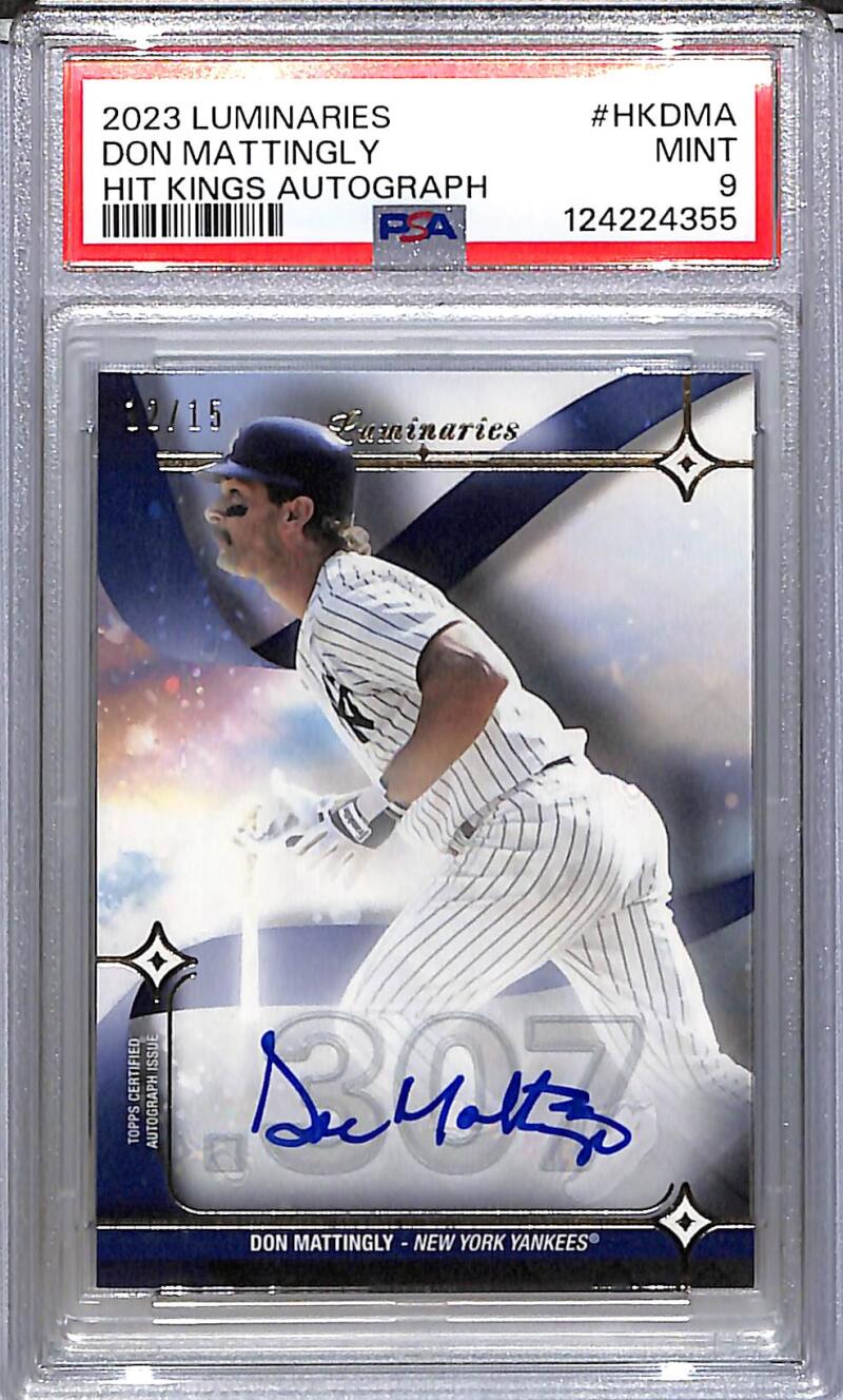 2023 Topps Luminaries Hit Kings #HK-DMA Don Mattingly PSA 9 MINT Auto 12/15 New York Yankees  Image 1