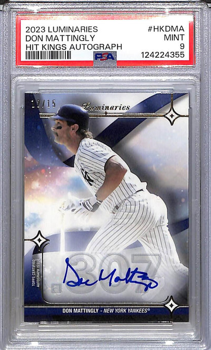 2023 Topps Luminaries Hit Kings #HK-DMA Don Mattingly PSA 9 MINT Auto 12/15 New York Yankees  Image 1
