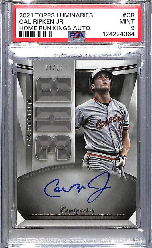 2021 Topps Luminaries Home Run Kings #HRK-CR Cal Ripken Jr. PSA 9 MINT Auto 7/15 Baltimore Orioles  Image 1
