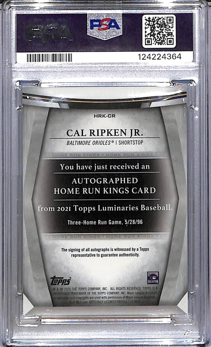 2021 Topps Luminaries Home Run Kings #HRK-CR Cal Ripken Jr. PSA 9 MINT Auto 7/15 Baltimore Orioles  Image 2
