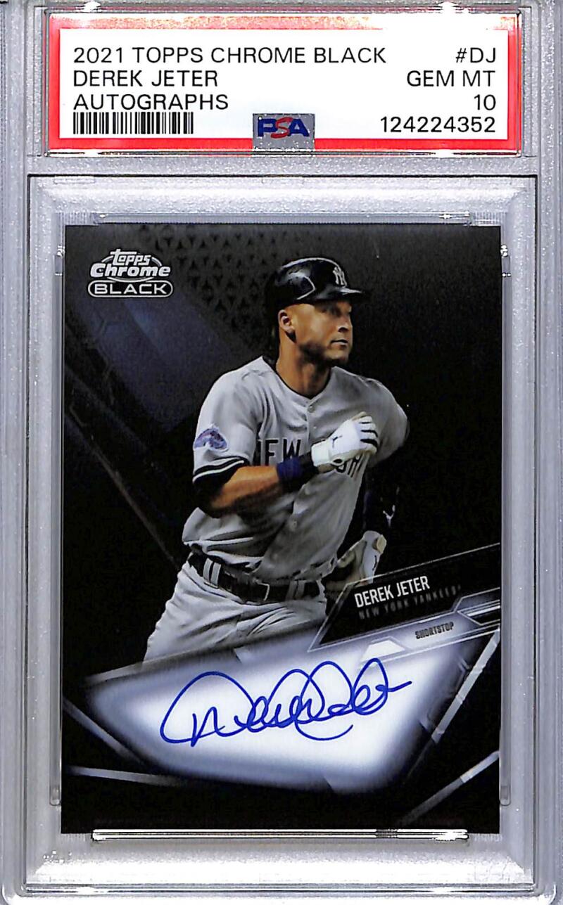 2021 Topps Chrome Black #CBA-DJ Derek Jeter PSA 10 GEM MINT Auto New York Yankees  Image 1