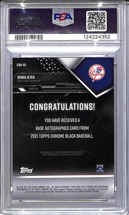 2021 Topps Chrome Black #CBA-DJ Derek Jeter PSA 10 GEM MINT Auto New York Yankees  Image 2