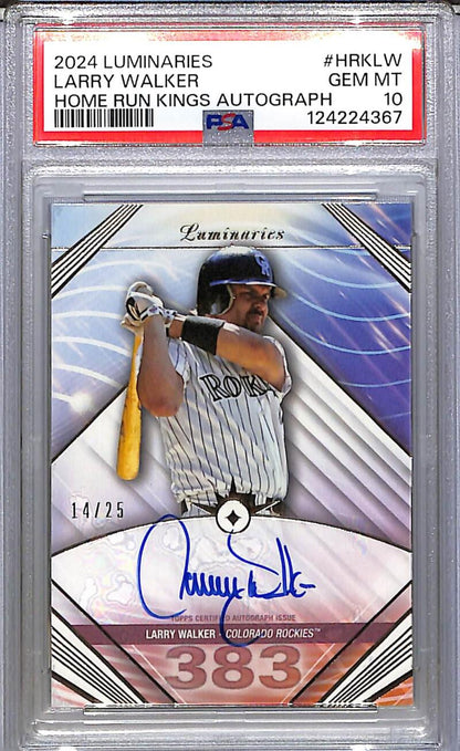2024 Topps Luminaries Home Run Kings #HRK-LW Larry Walker PSA 10 GEM MINT Auto 14/25 Colorado Rockies  Image 1